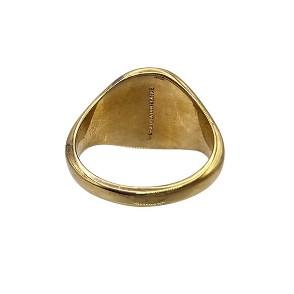 Victorian Gilded Age Woman Wearing Hat Avon 18K HGE Sterling Silver Ring Size 6 - Picture 7 of 15